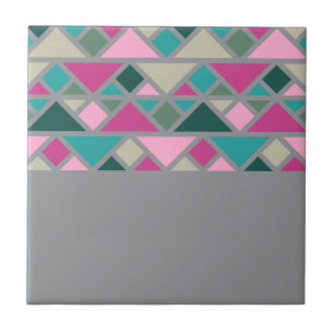 Abstrakt geometrisch rosa fuchsia türkis grau fliese