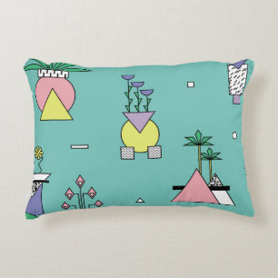 Abstrakt geometrisch, Vasen Pflanze Memphis Stil. Dekokissen