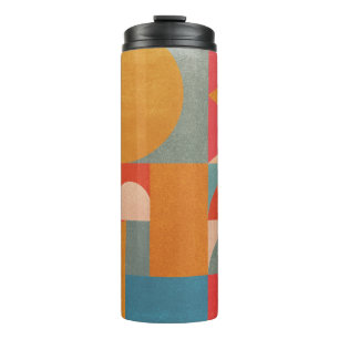 Abstrakt Geometrisch: Vintage Papierstruktur Thermosbecher
