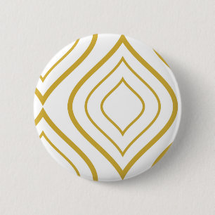 Abstrakt, geometrisch, weiß und gold button