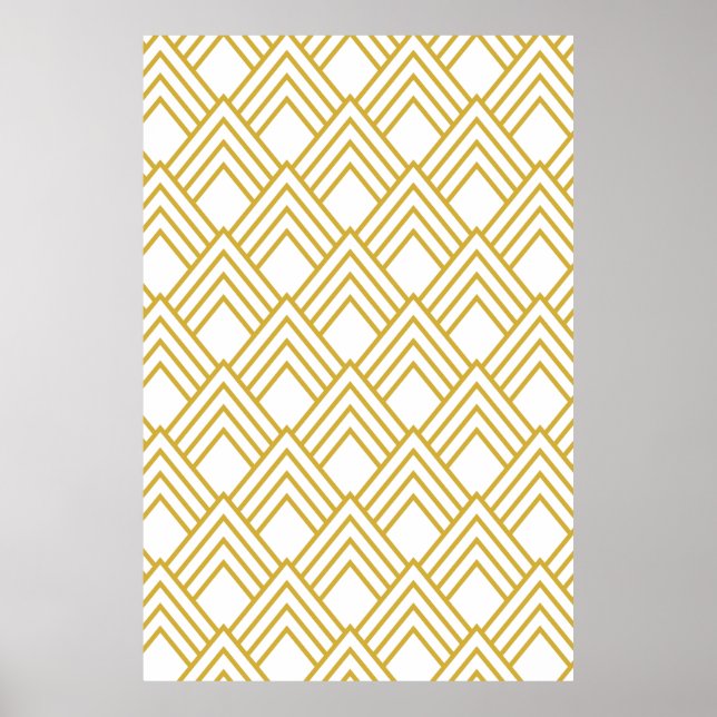 Abstrakt geometrisch, weiß und gold poster (Vorne)