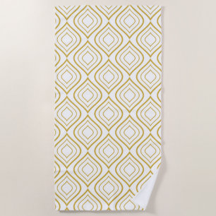 Abstrakt geometrisch, weiß und gold strandtuch