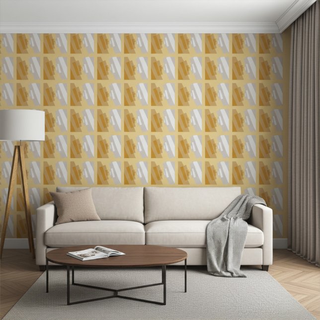 Abstrakt geometrische Art Silver Gold Gray Tiles Tapete (Von Creator hochgeladen)