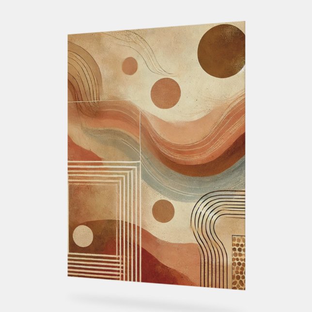 Abstrakt geometrische Boho Art Print Acrylschild (Winkel)