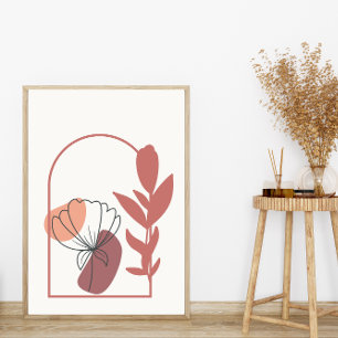 Abstrakt geometrische Formen Boho Style Foliage Le Poster