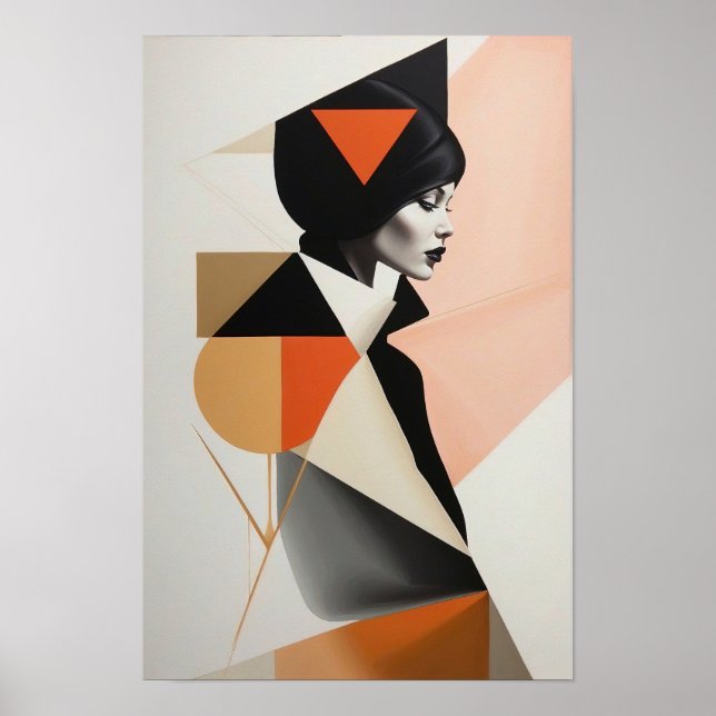 Abstrakt Geometrische Frau - Minimalistische moder Poster (Vorne)