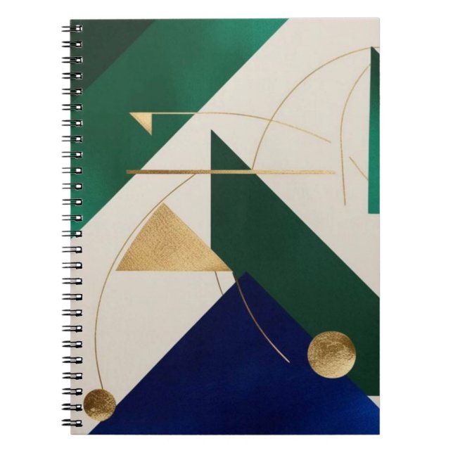 Abstrakt Geometrische Kunst Moderne Notebook-Spira Notizblock (Vorderseite)
