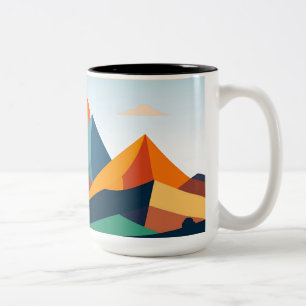 Abstrakt geometrische Landschaft Zweifarbige Tasse