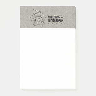 Abstrakt geometrische Logo-Linen/Schwarz Post-it Klebezettel