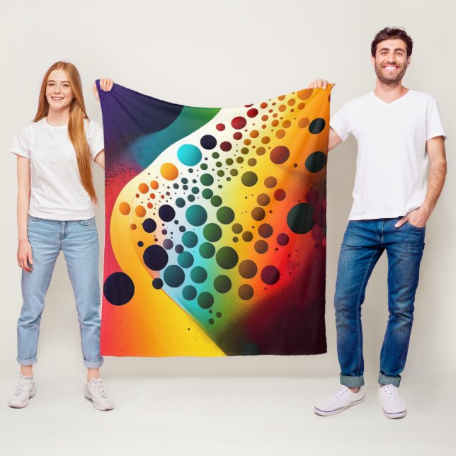 Abstrakt geometrische, moderne, farbenfrohe Bläsch Fleecedecke (Beispiel)