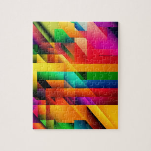 Abstrakt geometrische, moderne und farbenfrohe 3D Puzzle