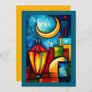 Abstrakt geometrische Ramadan Lantern und Halbmond Einladung