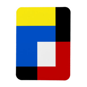Abstrakt Geometrische Retro-Tones im Mondrian Styl Magnet
