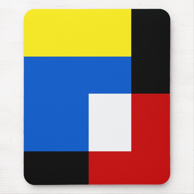 Abstrakt Geometrische Retro-Tones im Mondrian Styl Mousepad (Vorne)