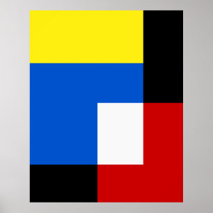 Abstrakt Geometrische Retro-Tones im Mondrian Styl Poster