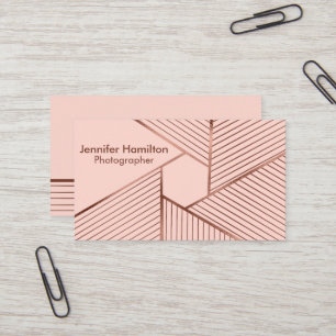 Abstrakt geometrische Rose Gold Foil Fotograf Visitenkarte