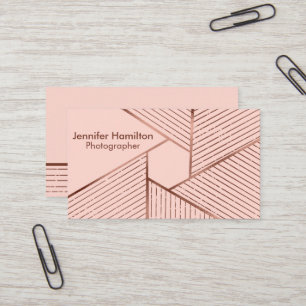 Abstrakt geometrische Rose Gold Foil Fotograf Visitenkarte