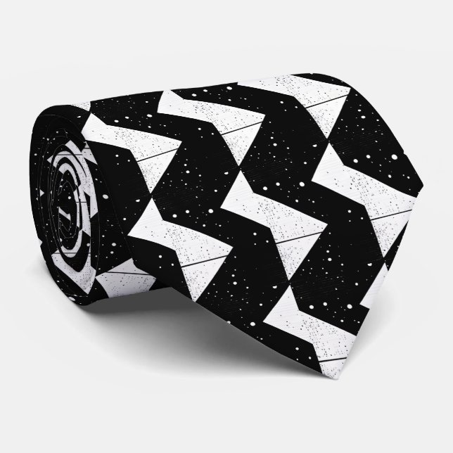 Abstrakt geometrische Sternennacht Mens Neck Tie Krawatte (Gerollt)