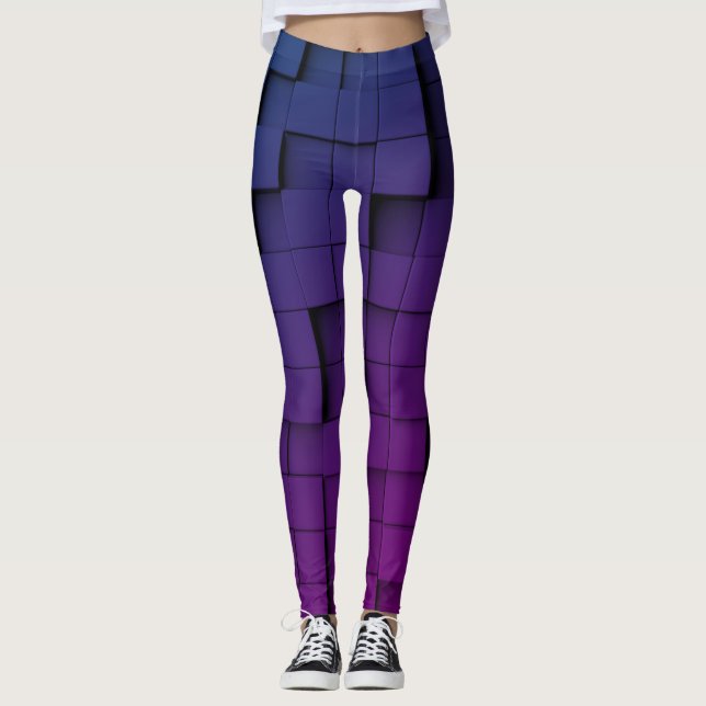 Abstrakt geometrischer dunkler Schatten Leggings (Vorderseite)