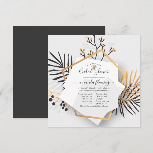 Abstrakt geometrischer exotischer tropischer virtu einladung (Vorne/Hinten)