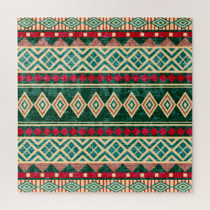 Abstrakt Geometrisches afrikanisches Stilmuster Puzzle