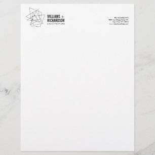 Abstrakt geometrisches architektonisches Logo weiß Briefbogen