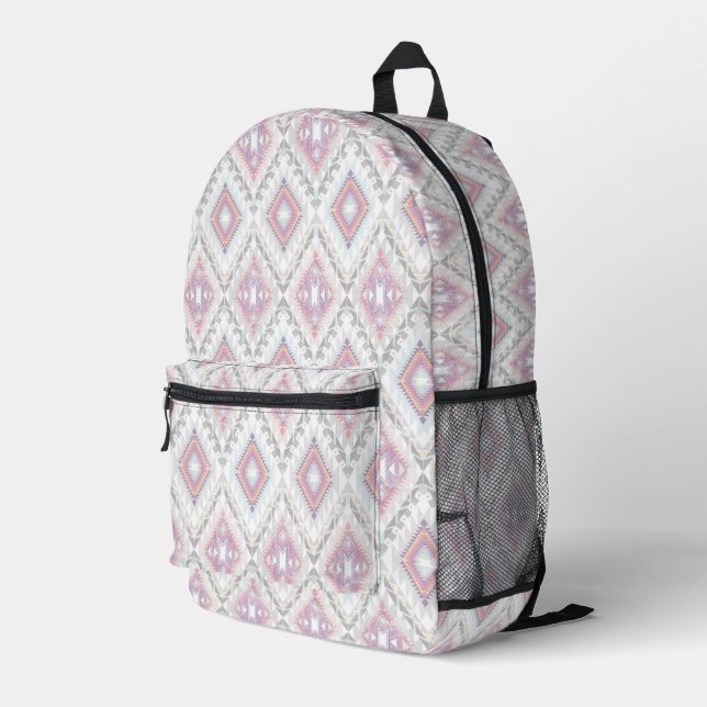 Abstrakt geometrisches Azteenmuster Bedruckter Rucksack (Rückseitige Ecke Rechts)