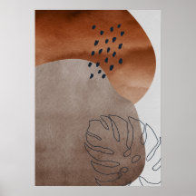 Abstrakt Geometrisches Botanisches Leaf Wall Art P