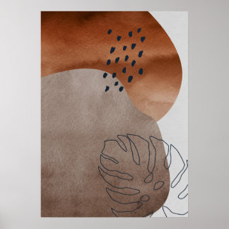 Abstrakt Geometrisches Botanisches Leaf Wall Art P Poster