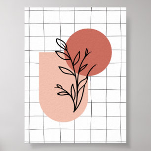 Abstrakt Geometrisches botanisches Poster - Minima