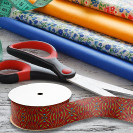 Abstrakt geometrisches Hippie Red Green Ethnic Tri Ripsband