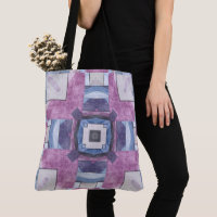 Abstrakt Geometrisches Mosaik Lila, blau und grau