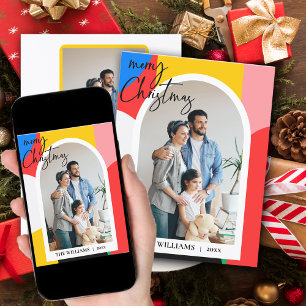 Abstrakt Geometrisches Muster Foto Frohe Weihnacht Feiertagskarte