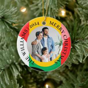 Abstrakt Geometrisches Muster Foto Frohe Weihnacht Keramik Ornament