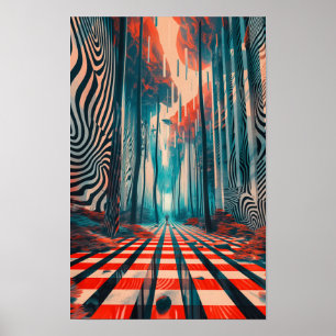 Abstrakt geometrisches Muster-Logo-Poster Poster