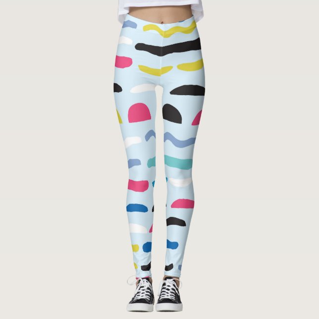 Abstrakt Geometrisches Nahtloses Dekorationsmuster Leggings (Vorderseite)