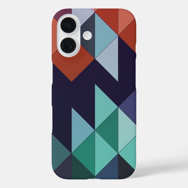 Abstrakt Geometrisches Navy Green Brown Elegant Case-Mate iPhone Hülle (Rückseite)