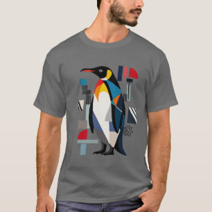 Abstrakt geometrisches Pinguindesign T-Shirt