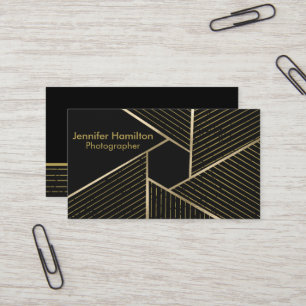 Abstrakt Geometrisches Schwarz-Foil-Fotograf Visitenkarte