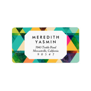 Abstrakt Geometrisches Wasserfarbdreieck Adressaufkleber