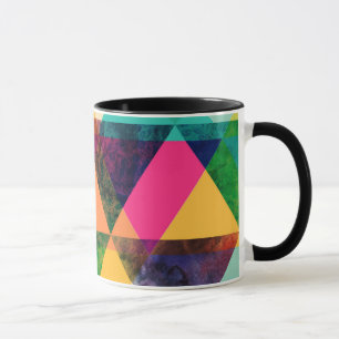 Abstrakt Geometrisches Wasserfarbdreieck Tasse