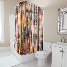 Abstrakt gestreift aus aufgeschnittenem Papier Duschvorhang