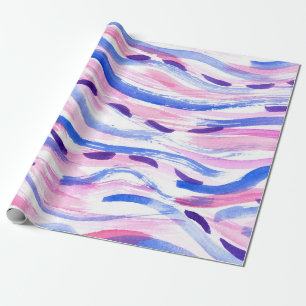 Abstrakt gestreifter Aquarellhintergrund. Pinselst Geschenkpapier