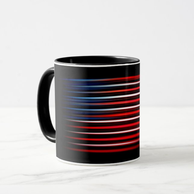Abstrakt gestrichene amerikanische Flagge Tasse (Vorderseite Links)