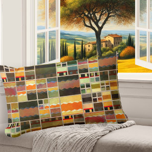 Abstrakt gestrichene Bleiglasfarbe Farbiges Kissen