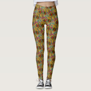 Abstrakt gestrichene Farbgestaltung Leggings