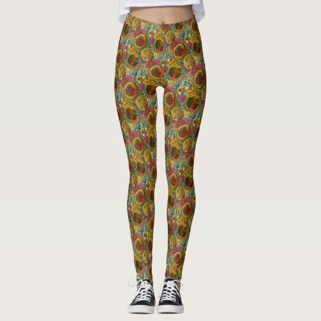Abstrakt gestrichene Farbgestaltung Leggings (Vorderseite)