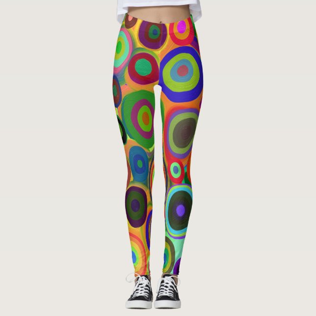 Abstrakt gestrichene Kreise, farbige, Niedliche Le Leggings (Vorderseite)
