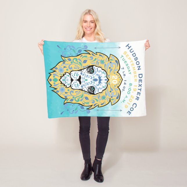 Abstrakt gestrichene Leon Baby Boy Birth Stats Rec Fleecedecke (Beispiel)