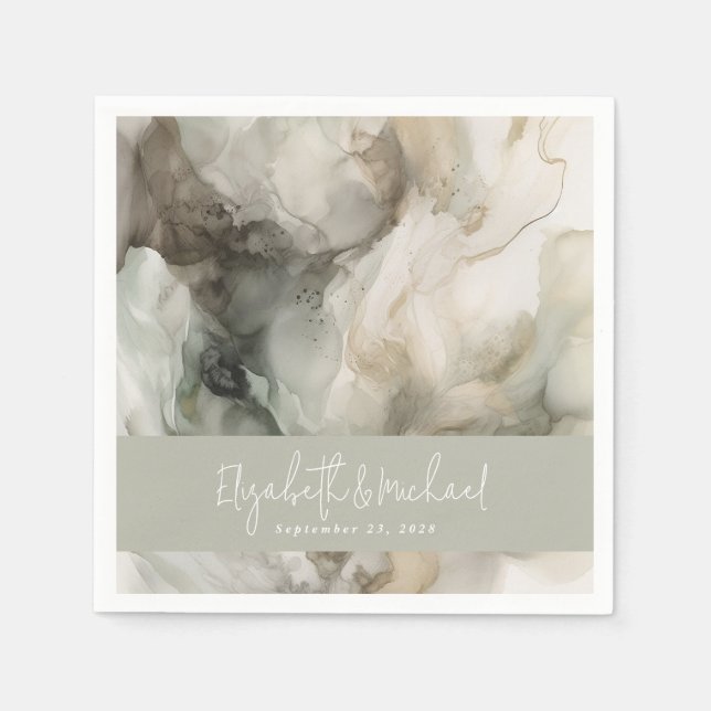 Abstrakt gestrichene, moderne Heirat Serviette (Vorderseite)